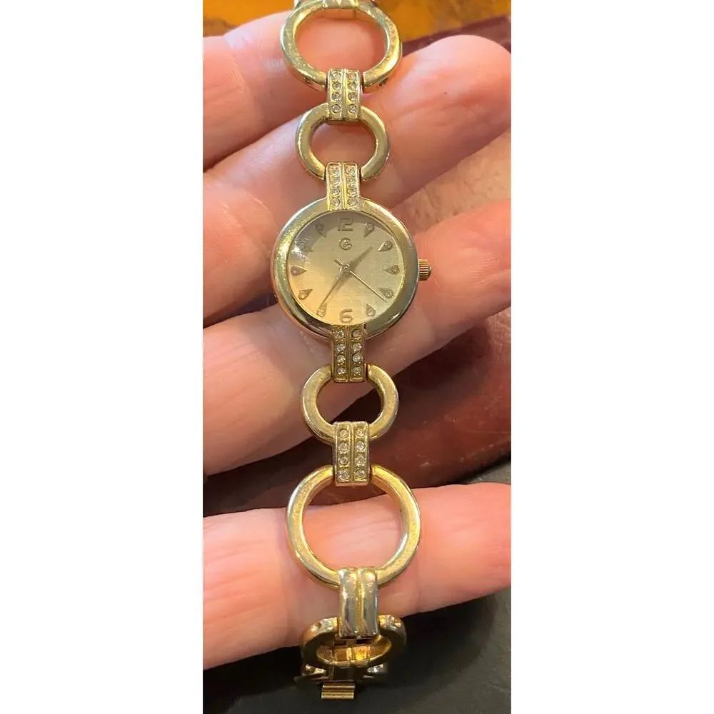 Women's 23mm Gold Tone George Watch, Crystal Accents